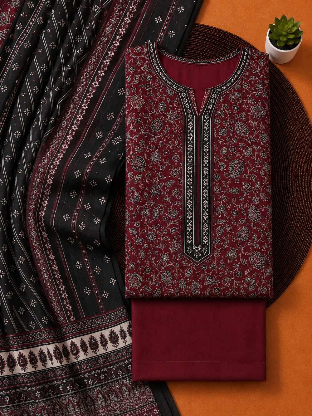 PRINTED 3PCs LAWN SUIT