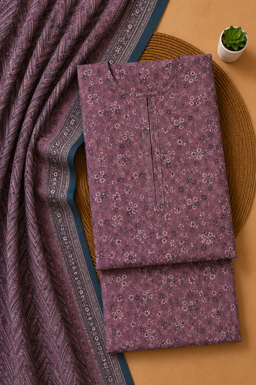 PRINTED 3PCs LAWN SUIT