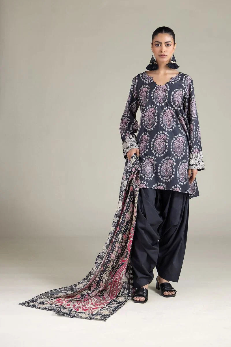 3 Piece BreezeLawn Printed UnStitched Suit with Printed Dupatta & Printed Trouser.