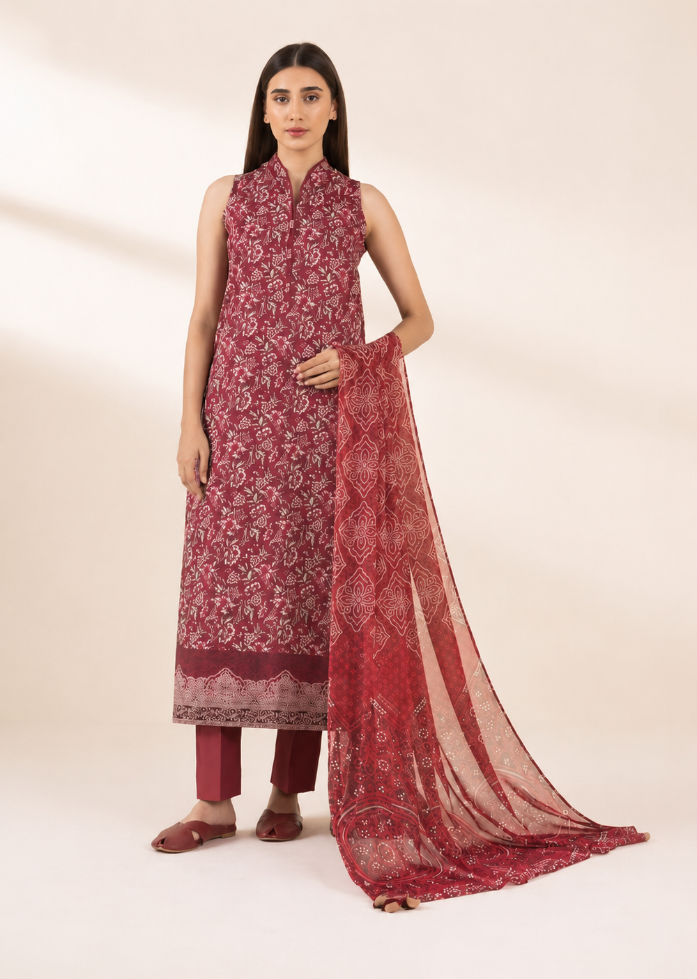 Lawn 3PC Unstitched Suit - BL