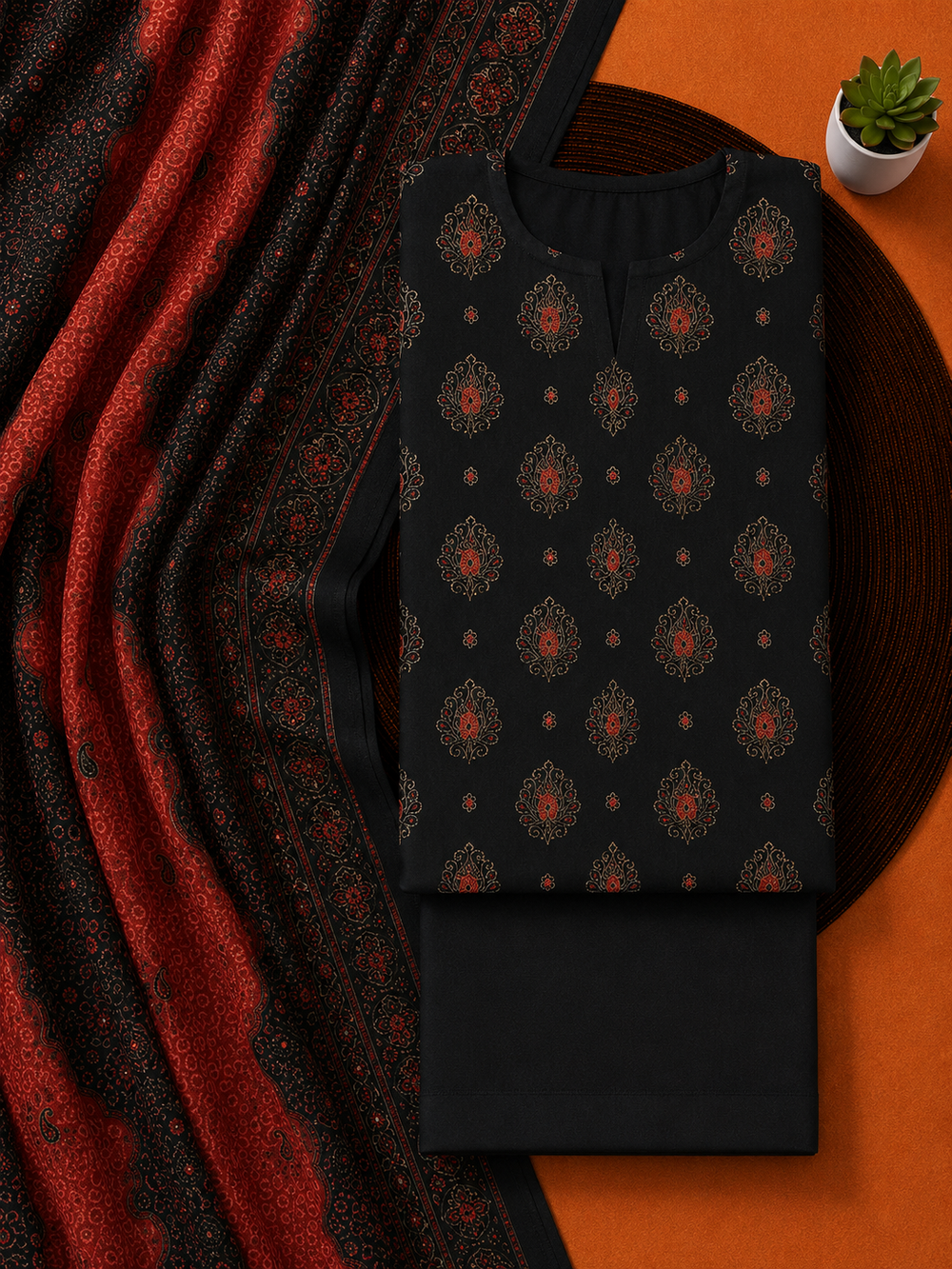PRINTED 3PCs LAWN SUIT