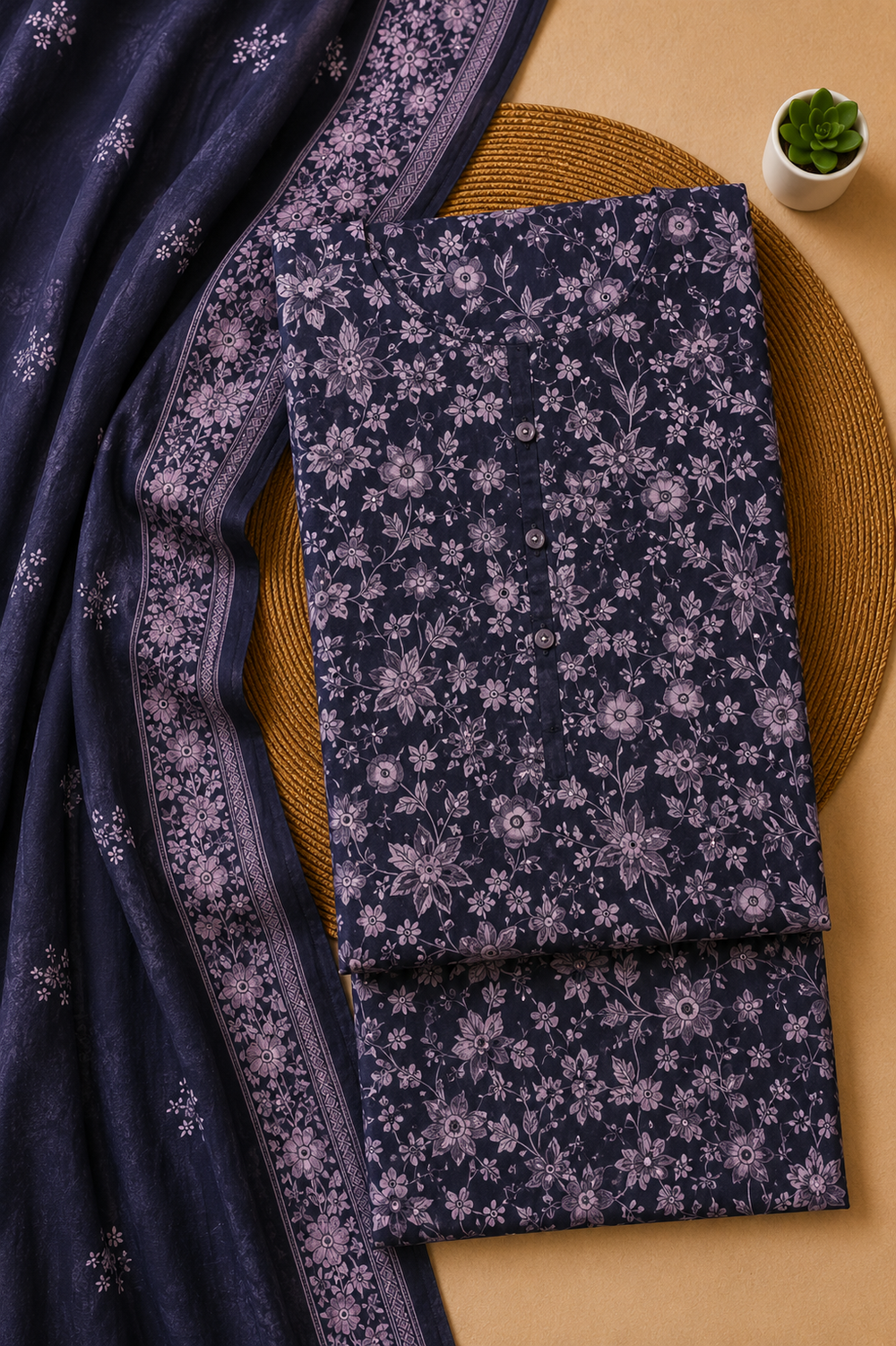 PRINTED 3PCs LAWN SUIT