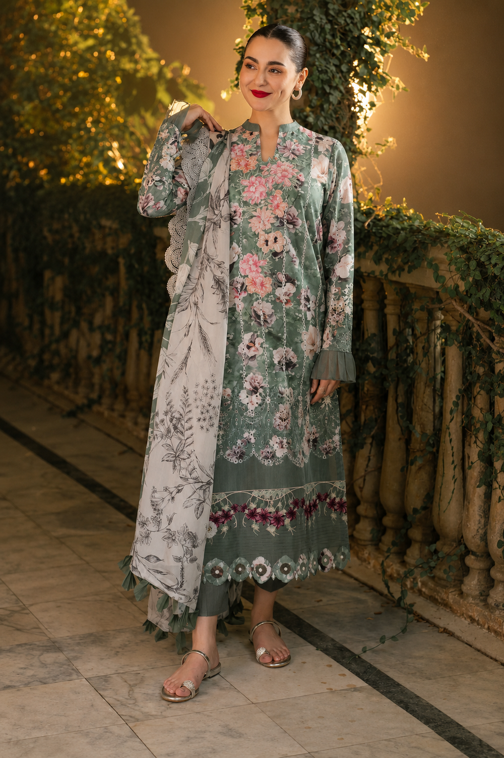 Lawn 3PC Unstitched Suit - BL