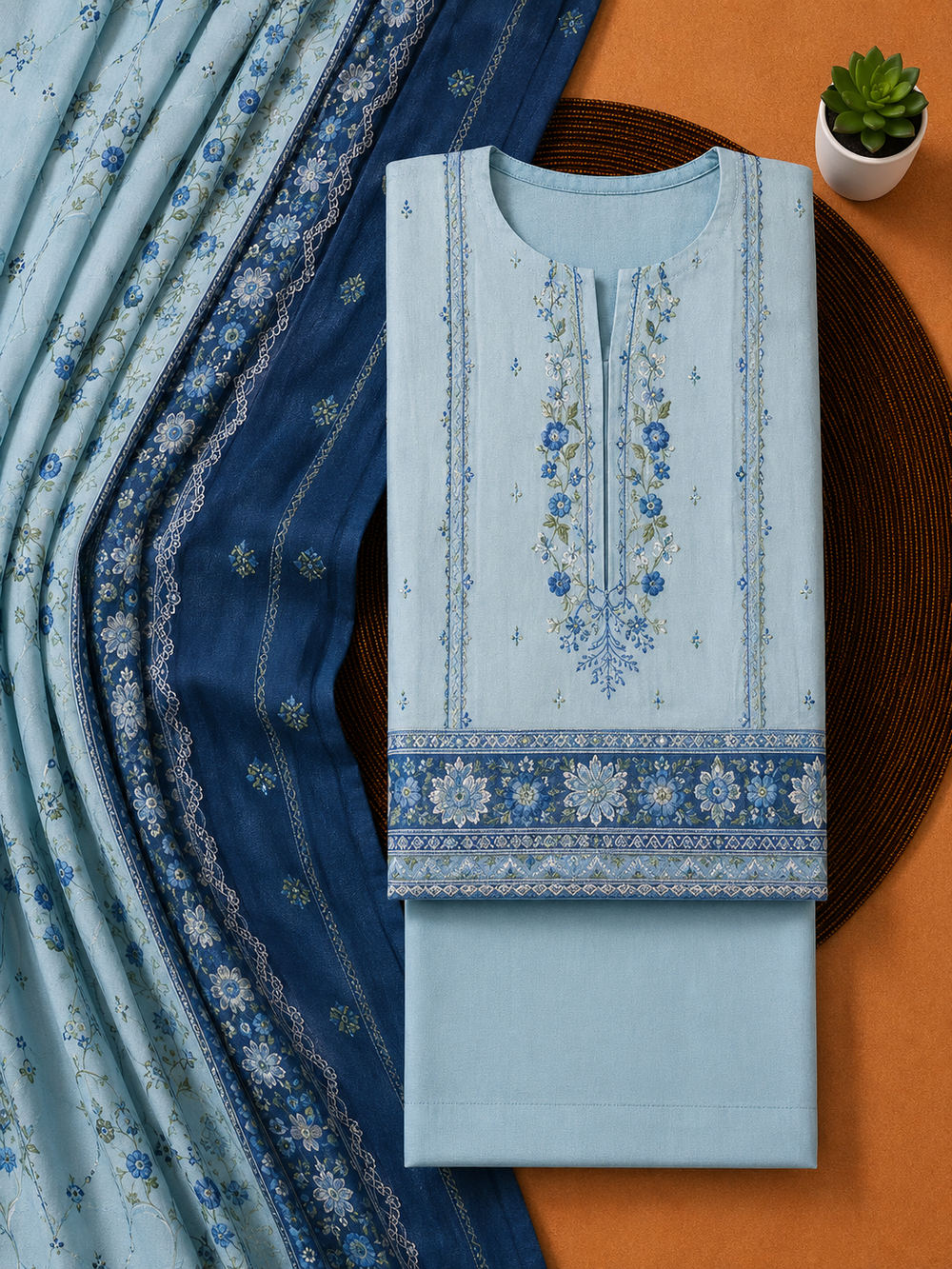 PRINTED 3PCs LAWN SUIT