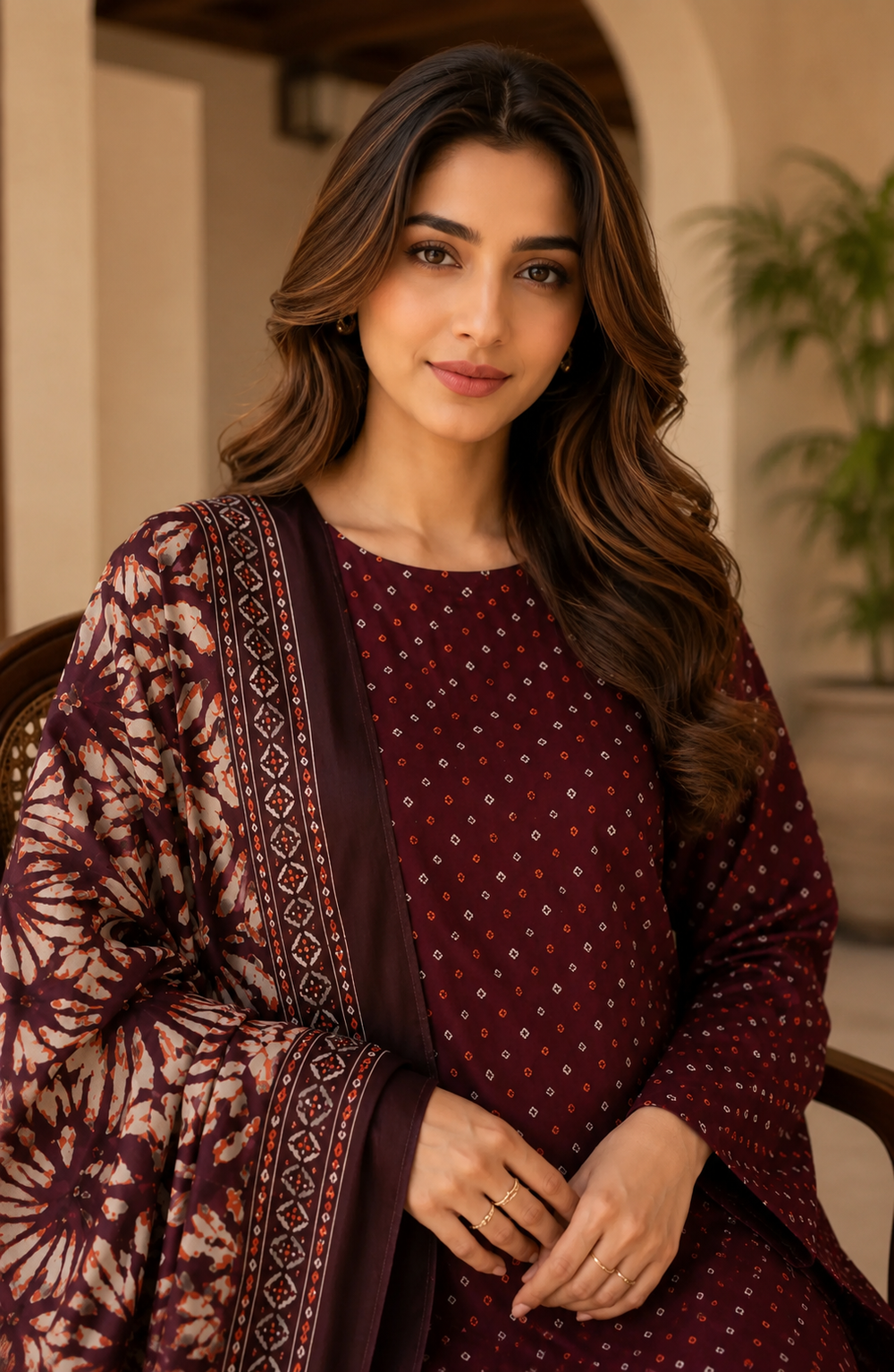 3PCs PRINTED LAWN UNSTITCHED SUIT