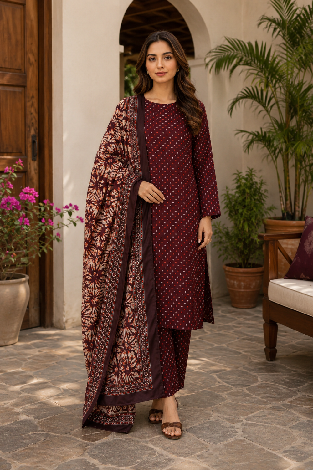 3PCs PRINTED LAWN UNSTITCHED SUIT
