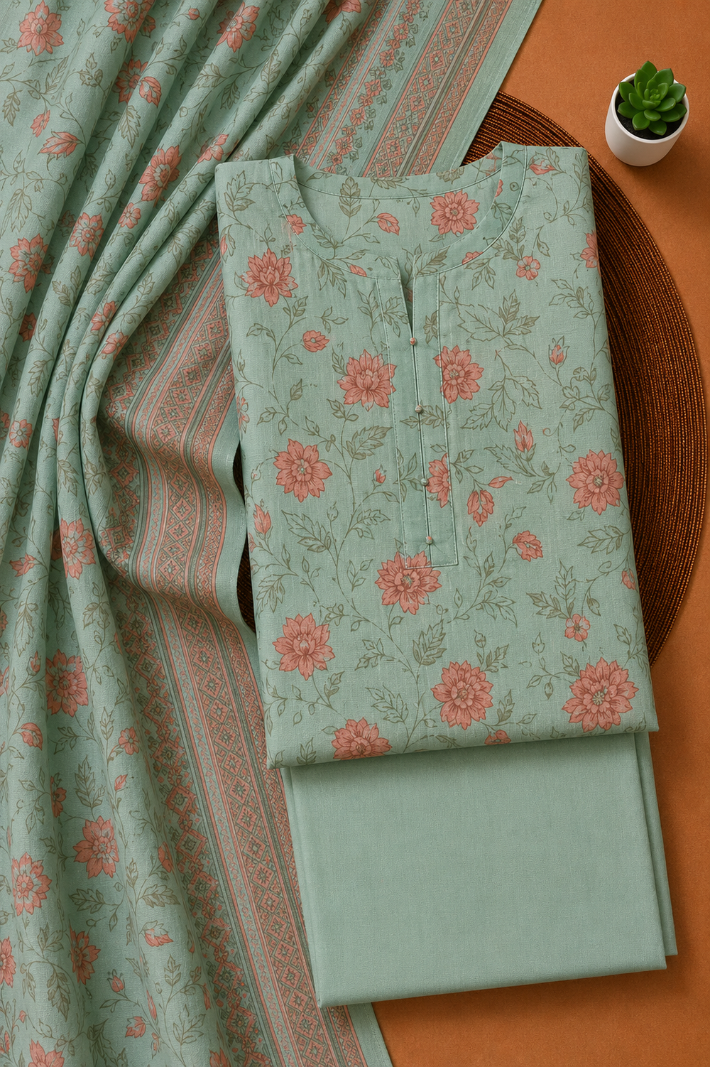 PRINTED 3PCs LAWN SUIT