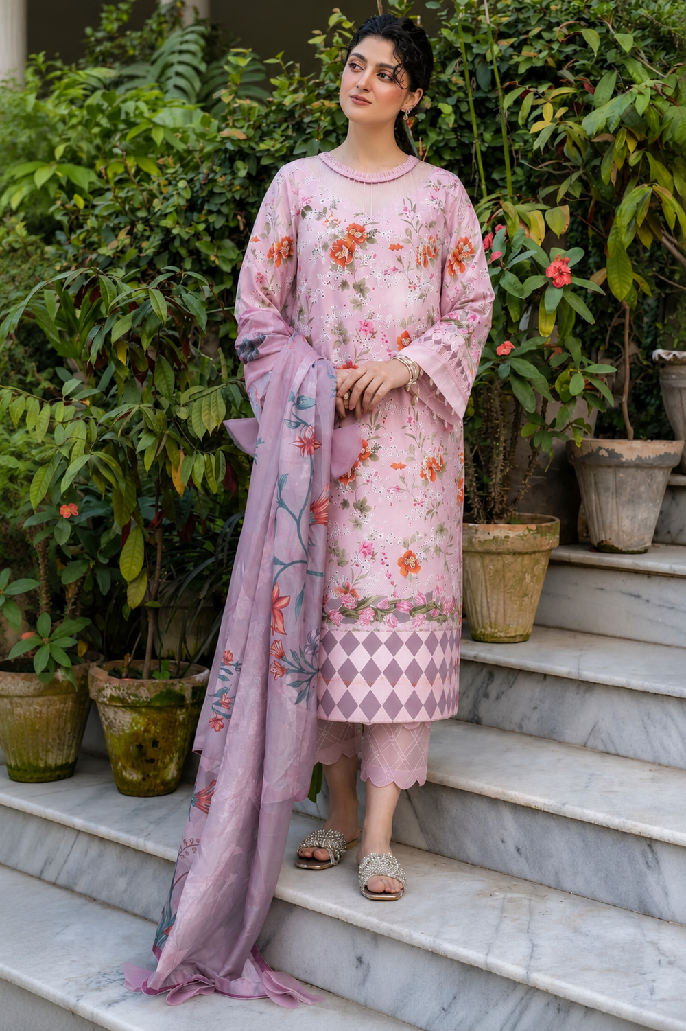 Lawn 3PC Unstitched Suit - BL