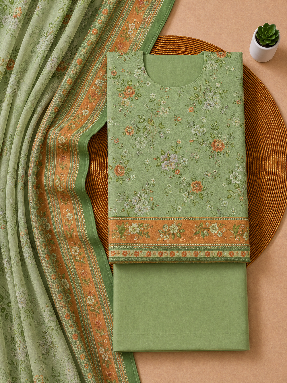PRINTED 3PCs LAWN SUIT
