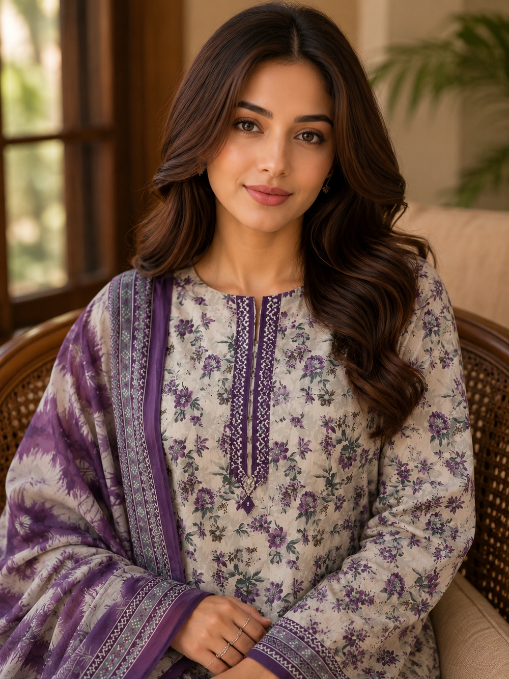 3PCs PRINTED LAWN UNSTITCHED SUIT