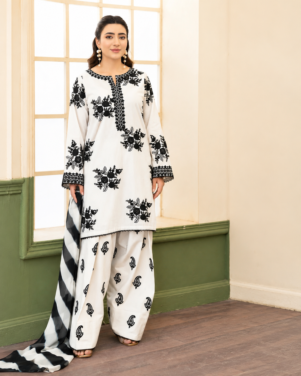 Lawn 3PC Unstitched Suit - BL