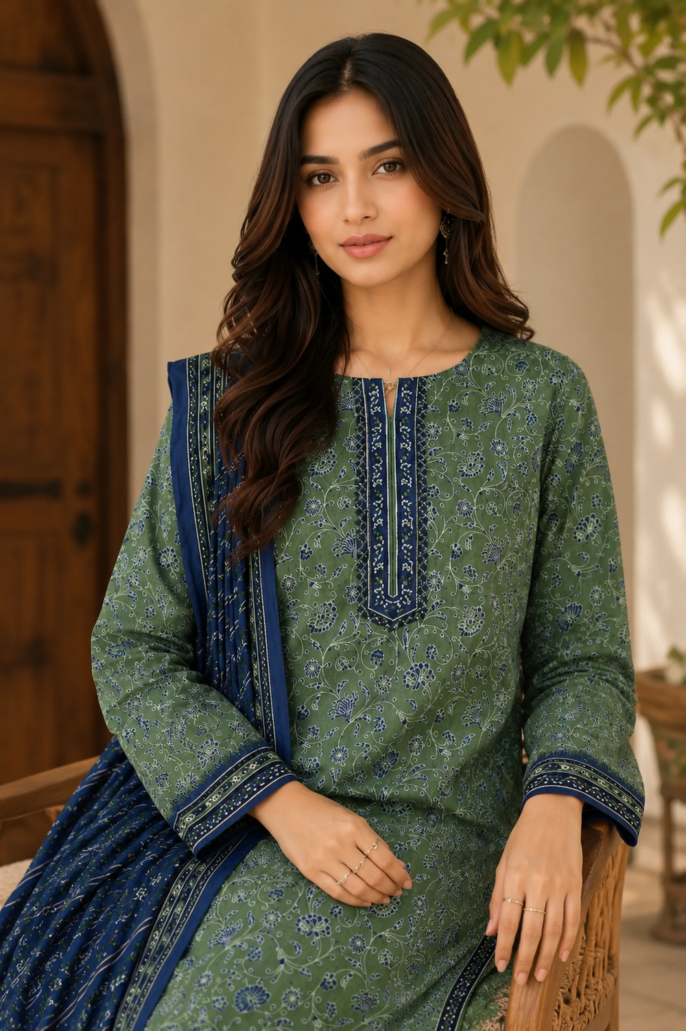 3PCs PRINTED LAWN UNSTITCHED SUIT
