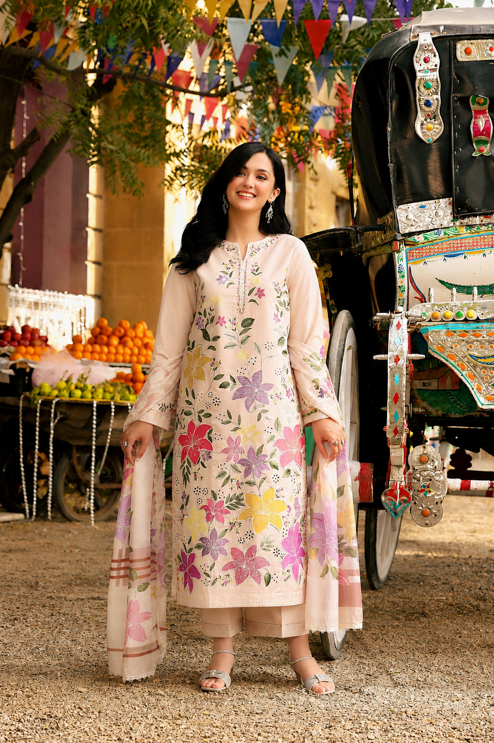 Lawn 3PC Unstitched Suit - BL