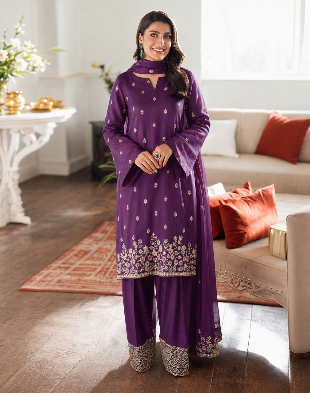 Lawn 3PC Unstitched Suit - BL