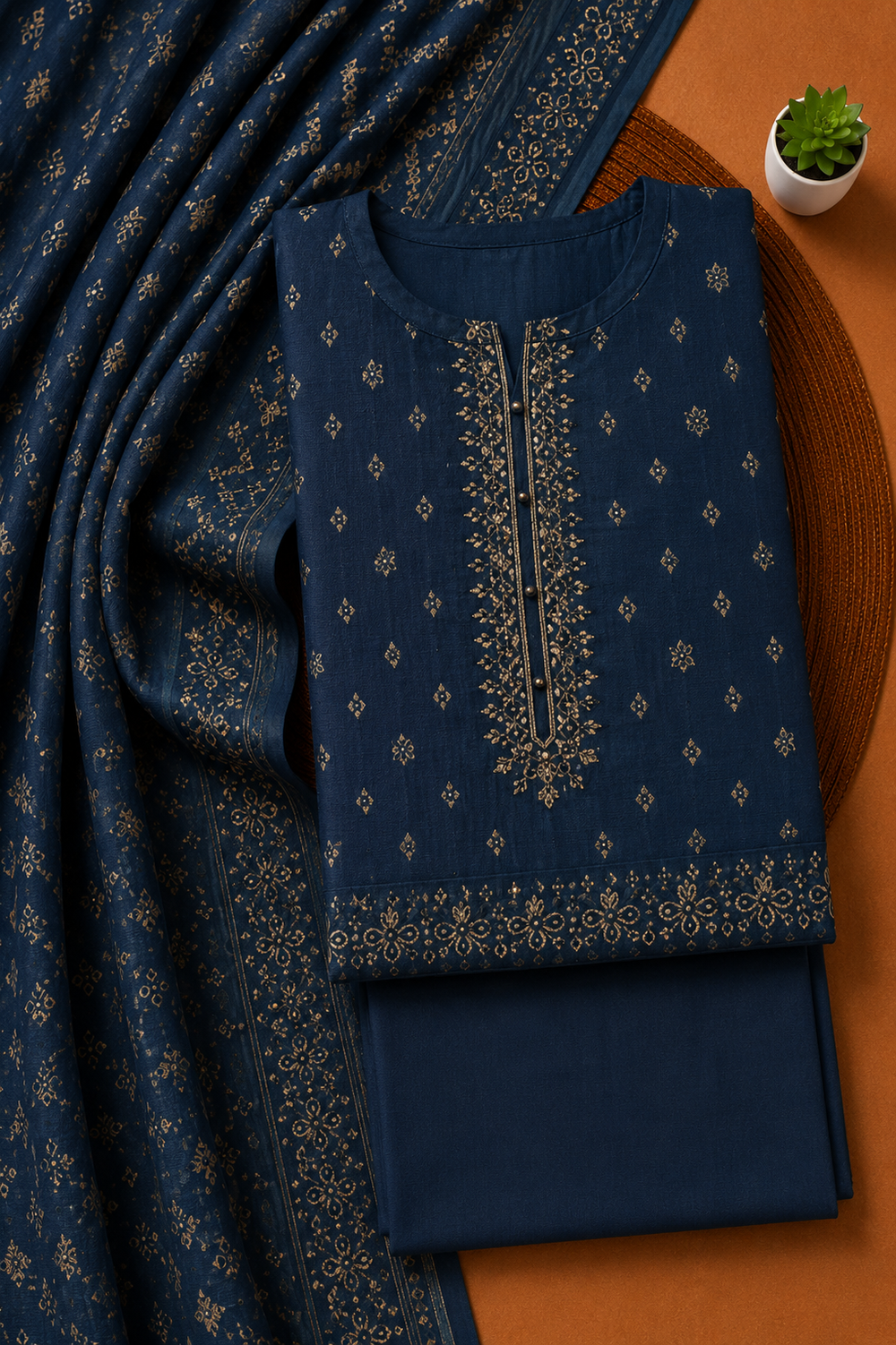 PRINTED 3PCs LAWN SUIT