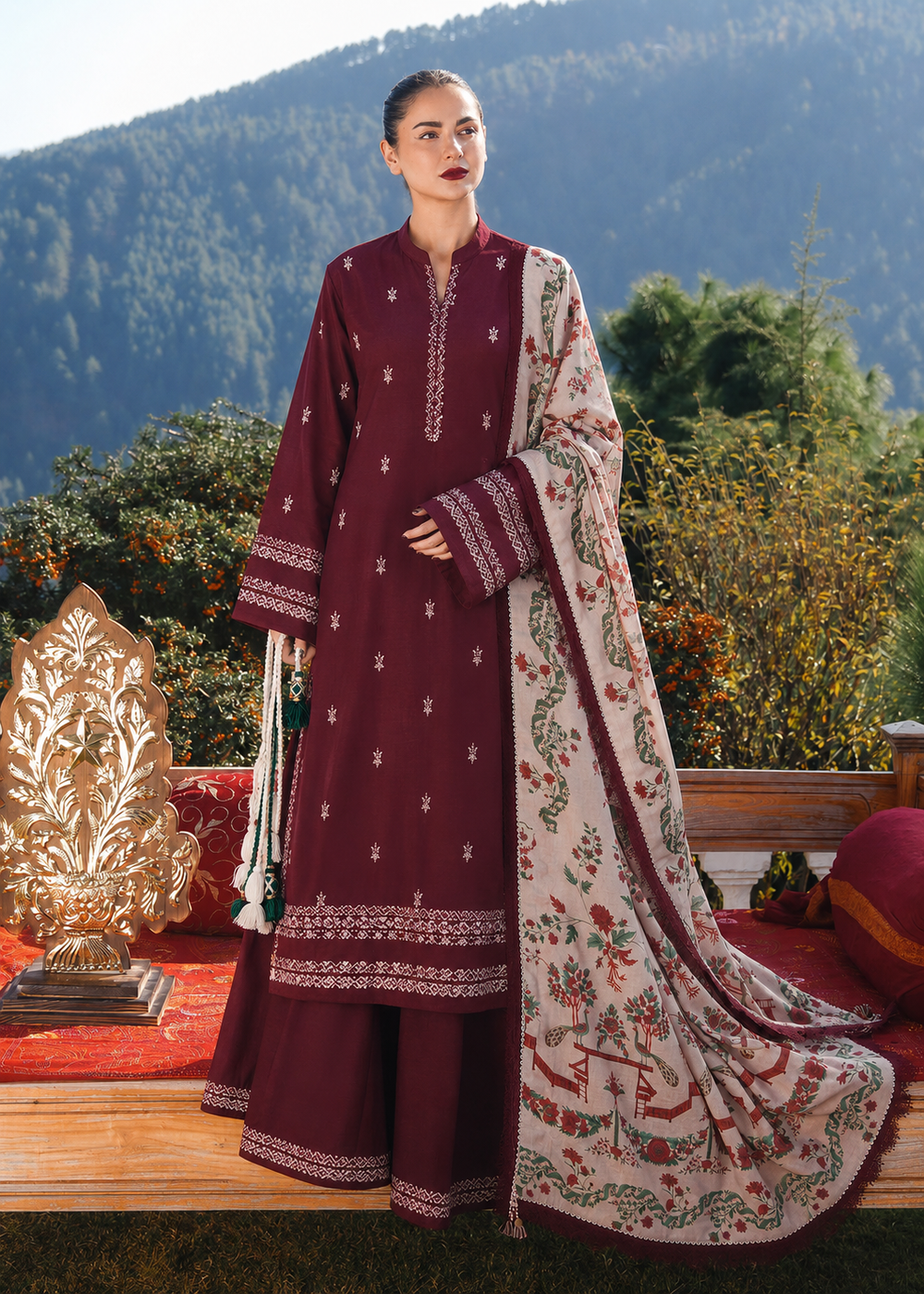 Lawn 3PC Unstitched Suit - BL