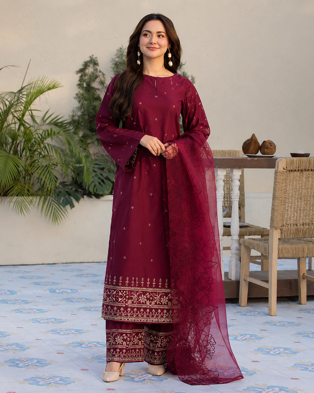 Lawn 3PC Unstitched Suit - BL
