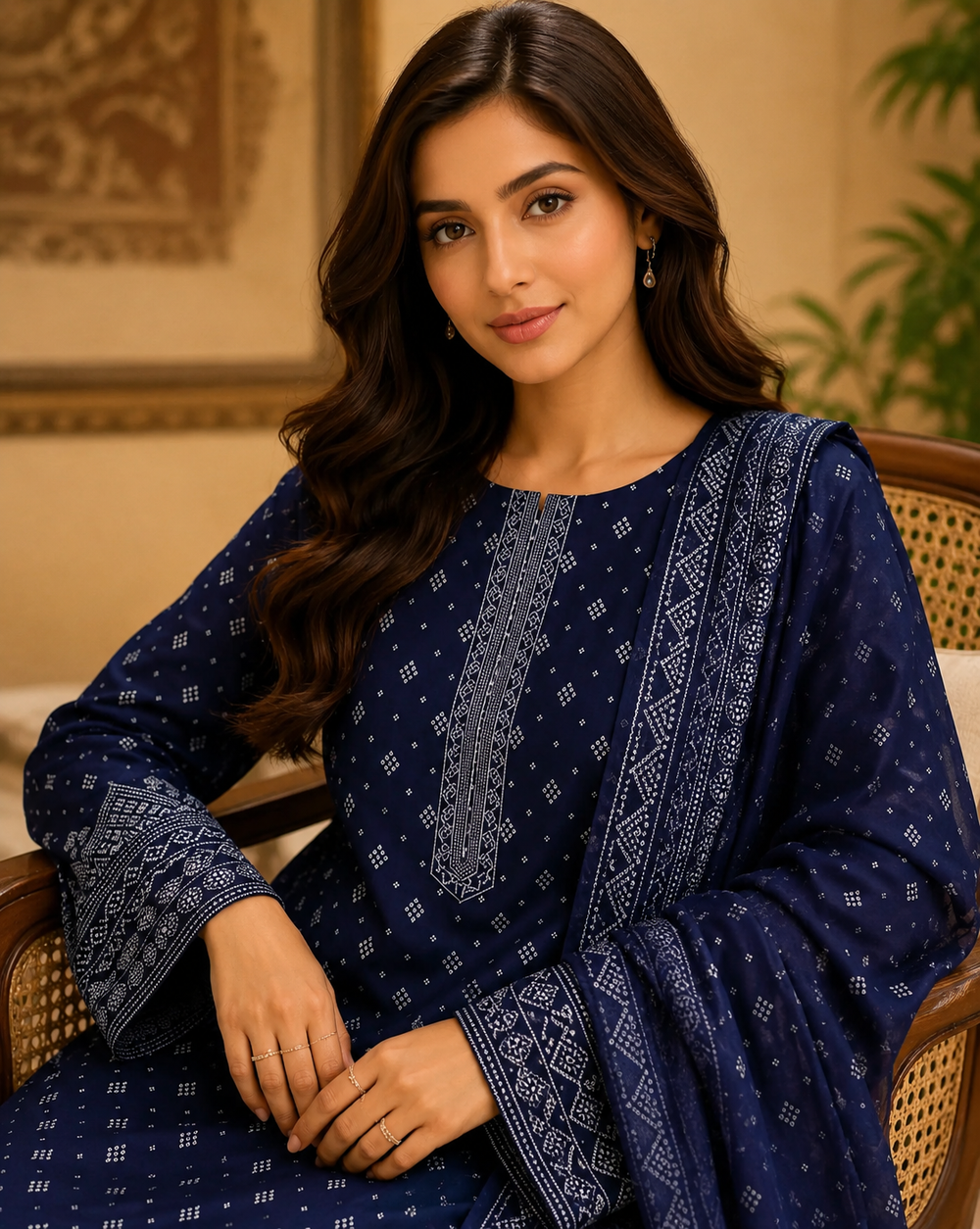 3PCs PRINTED LAWN UNSTITCHED SUIT