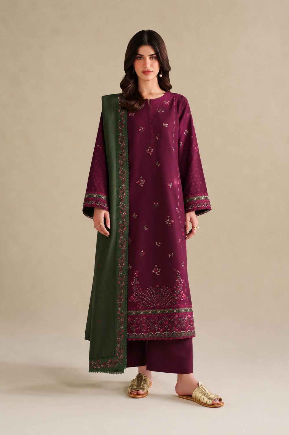 Lawn 3PC Unstitched Suit - BL