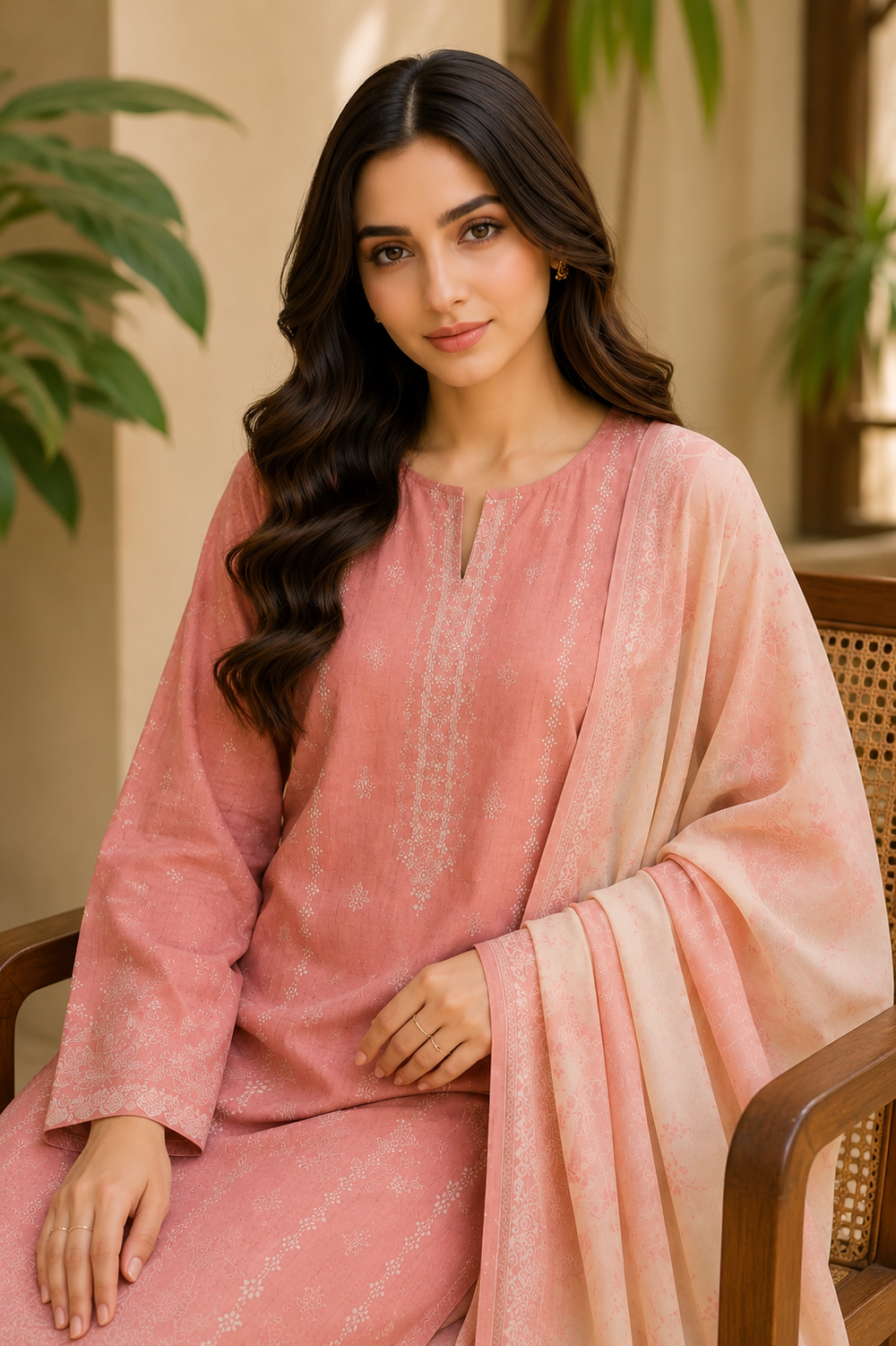 3PCs PRINTED LAWN UNSTITCHED SUIT