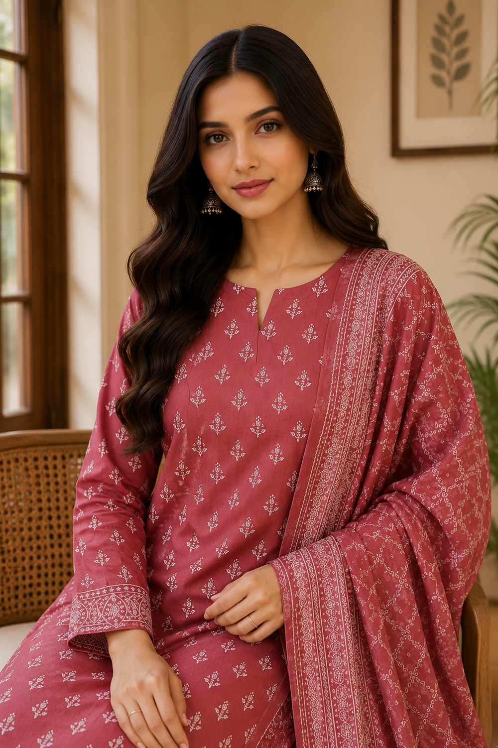 3PCs PRINTED LAWN UNSTITCHED SUIT