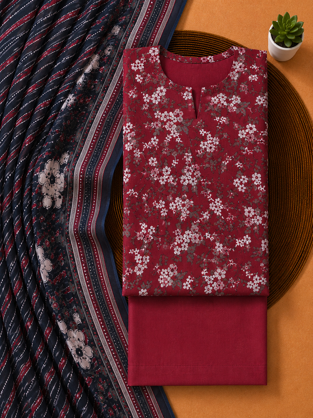 PRINTED 3PCs LAWN SUIT