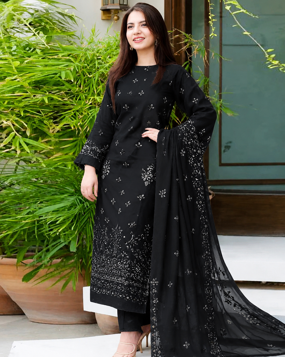 Lawn 3PC Unstitched Suit - BL