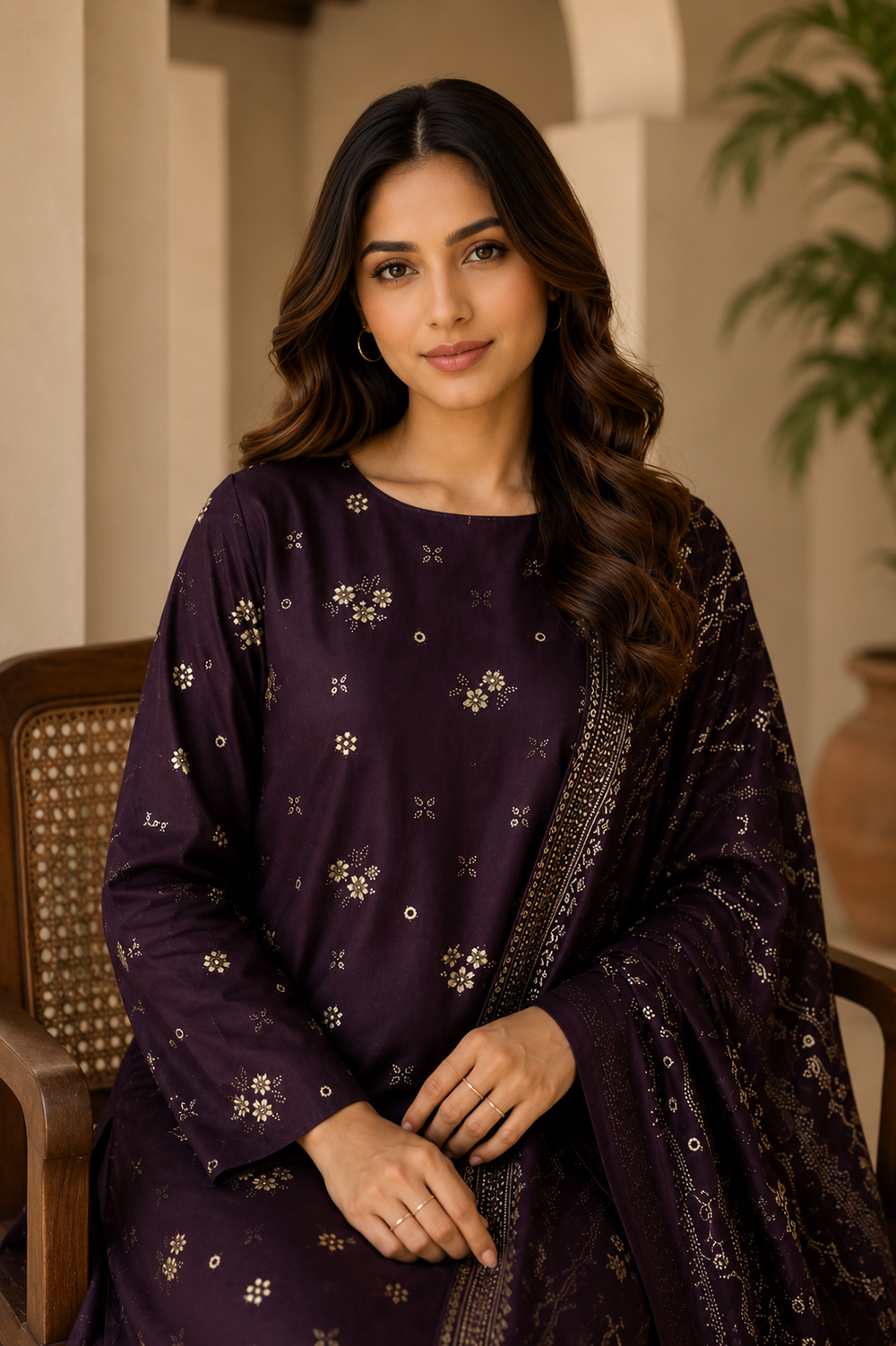 3PCs PRINTED LAWN UNSTITCHED SUIT