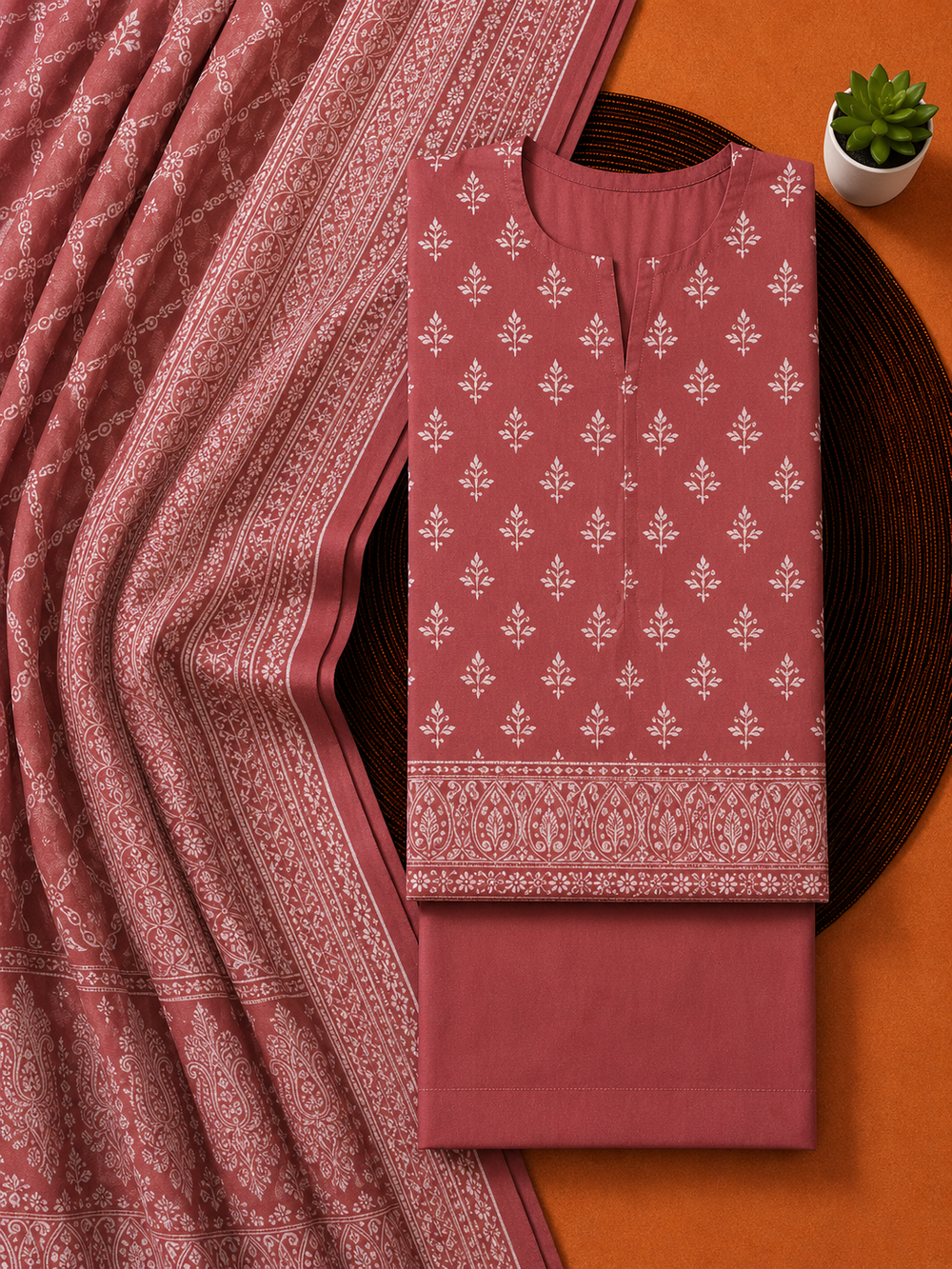 PRINTED 3PCs LAWN SUIT