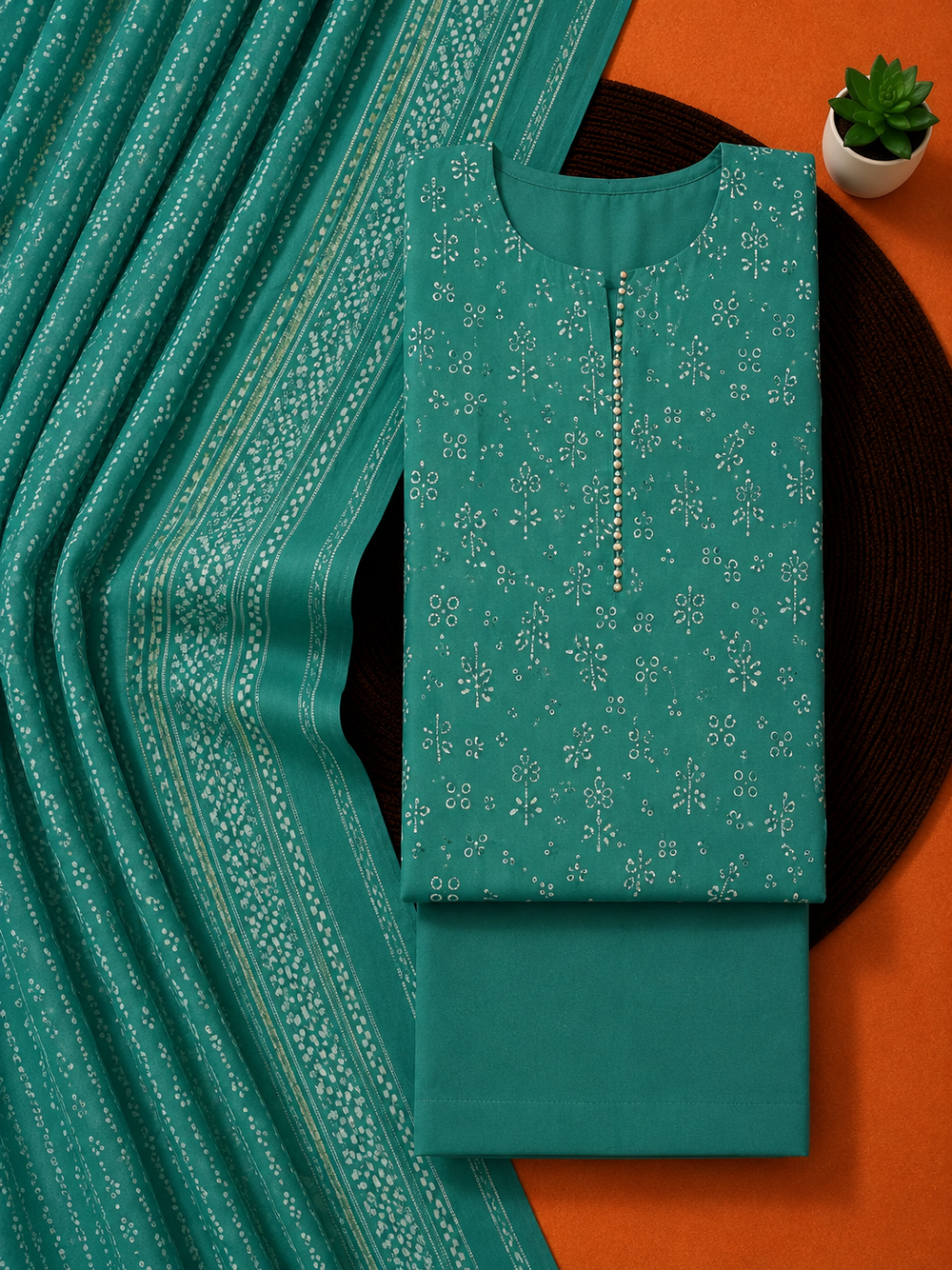 PRINTED 3PCs LAWN SUIT