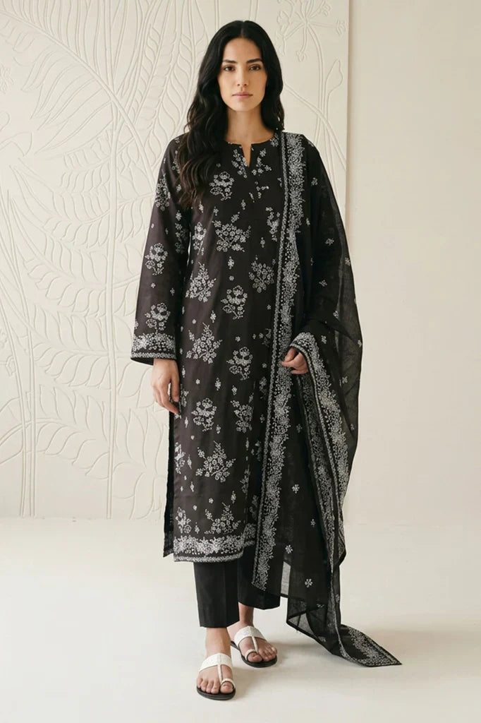 3 Piece BreezeLawn Printed UnStitched Suit with Printed Dupatta & Printed Trouser.