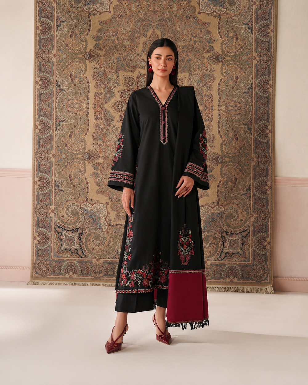 Lawn 3PC Unstitched Suit - BL