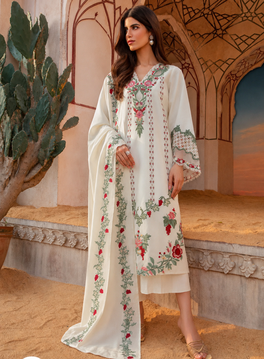 Lawn 3PC Unstitched Suit - BL
