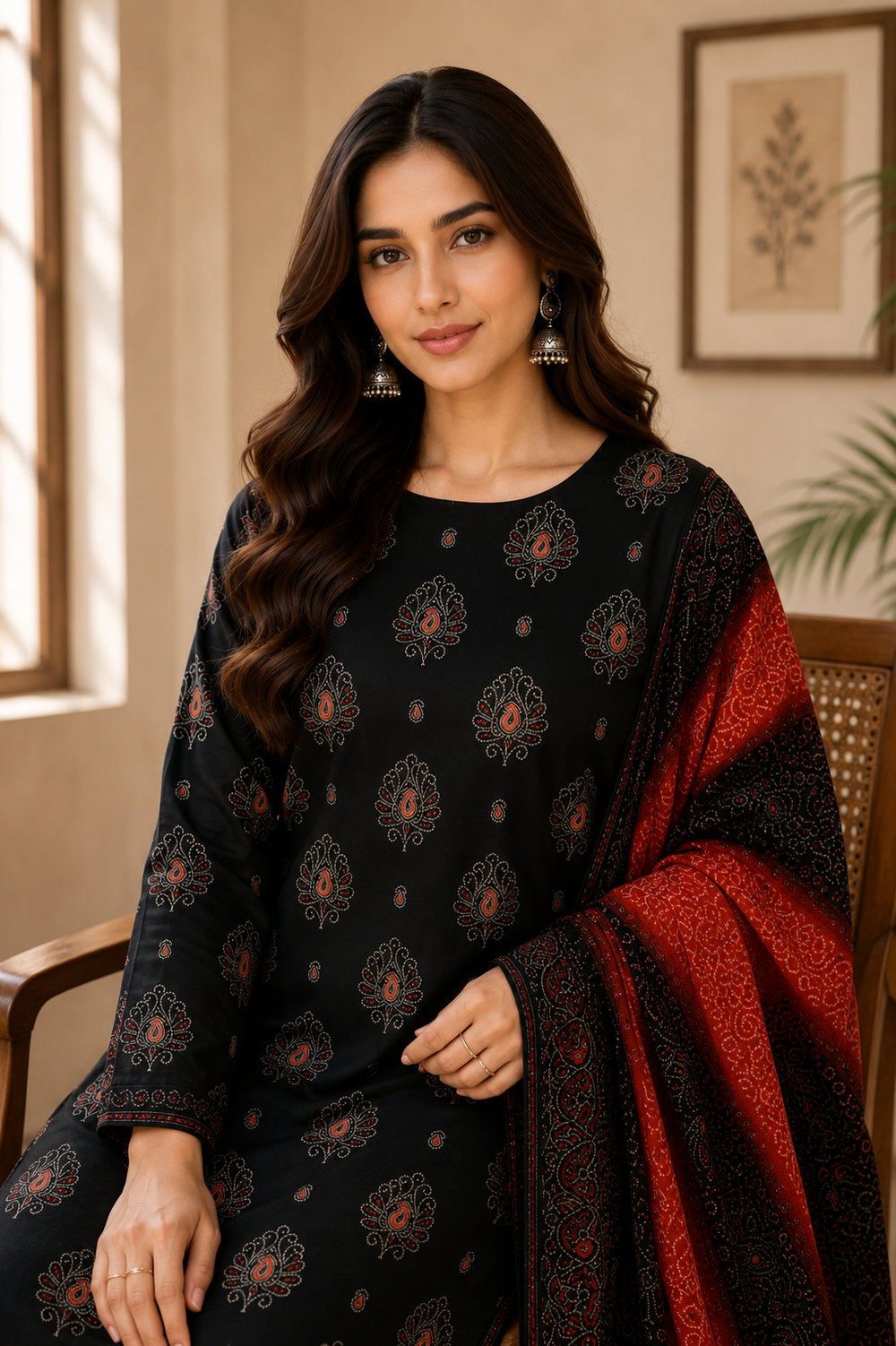 3PCs PRINTED LAWN UNSTITCHED SUIT