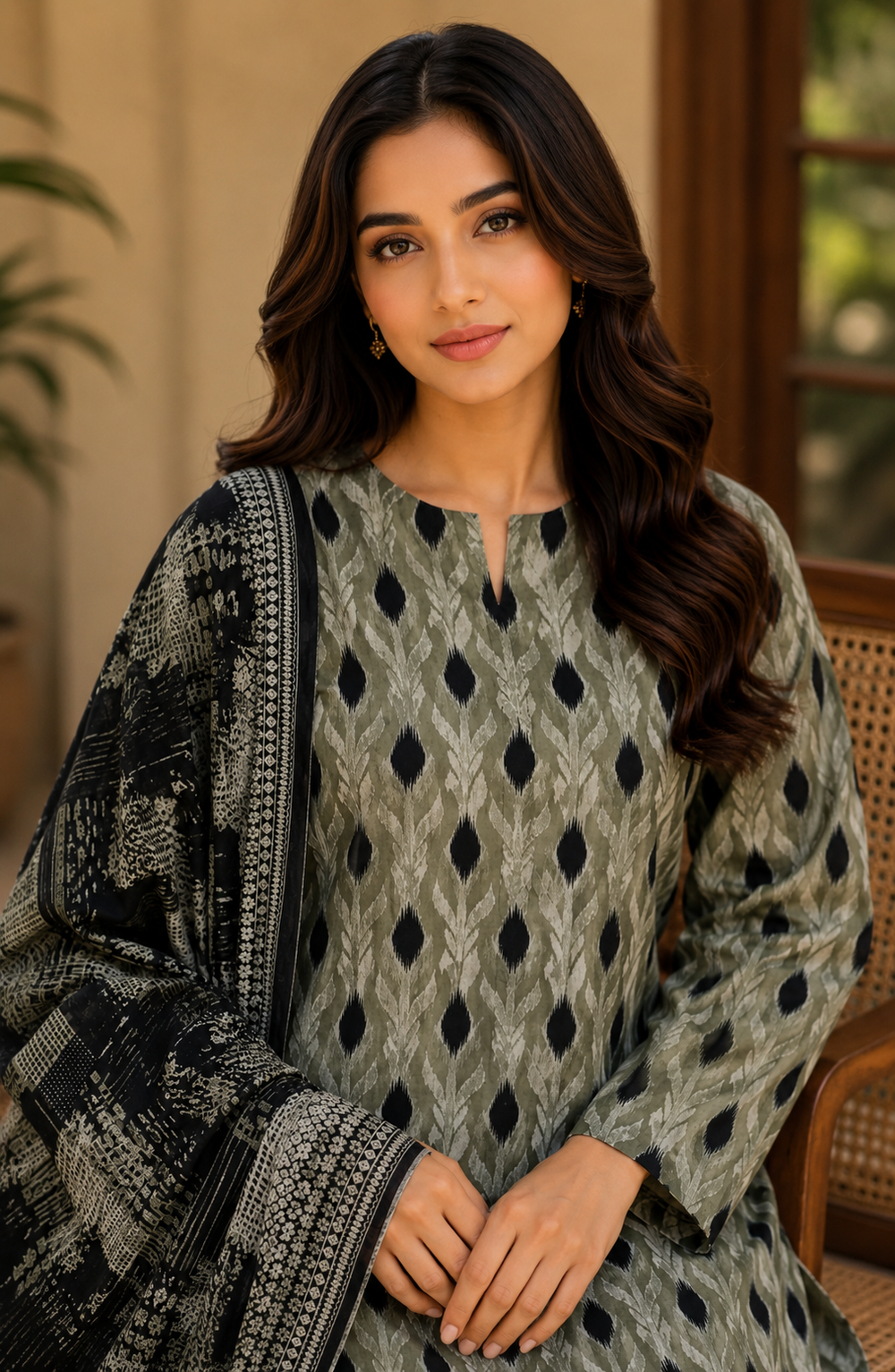 3PCs PRINTED LAWN UNSTITCHED SUIT