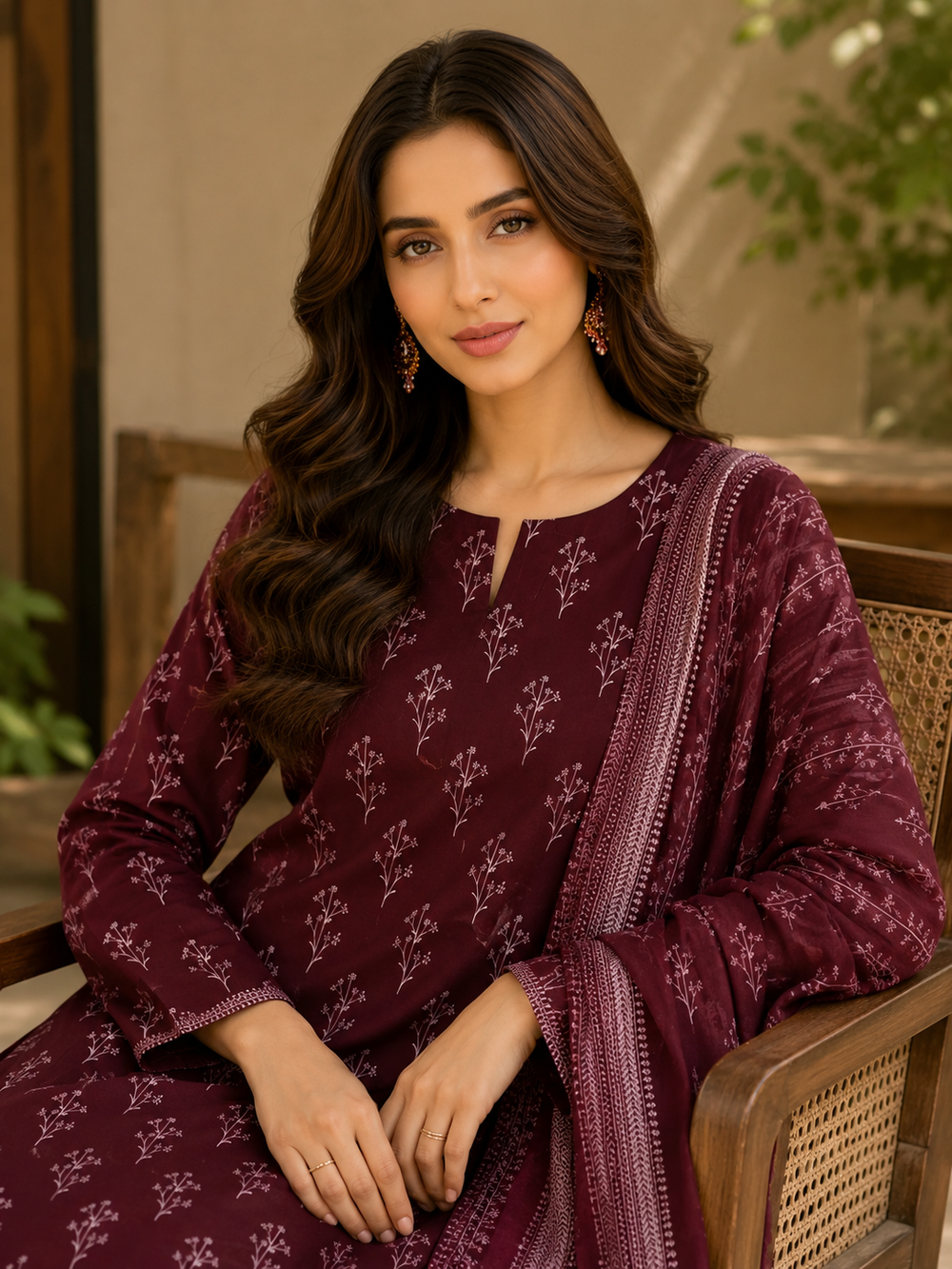 3PCs PRINTED LAWN UNSTITCHED SUIT