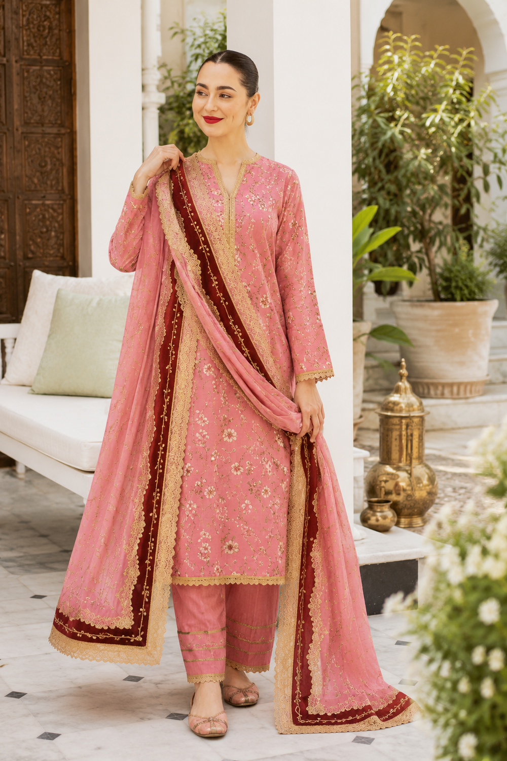 Lawn 3PC Unstitched Suit - BL