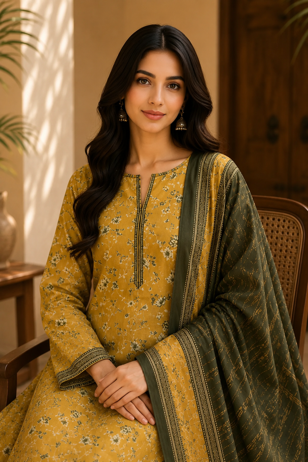 3PCs PRINTED LAWN UNSTITCHED SUIT