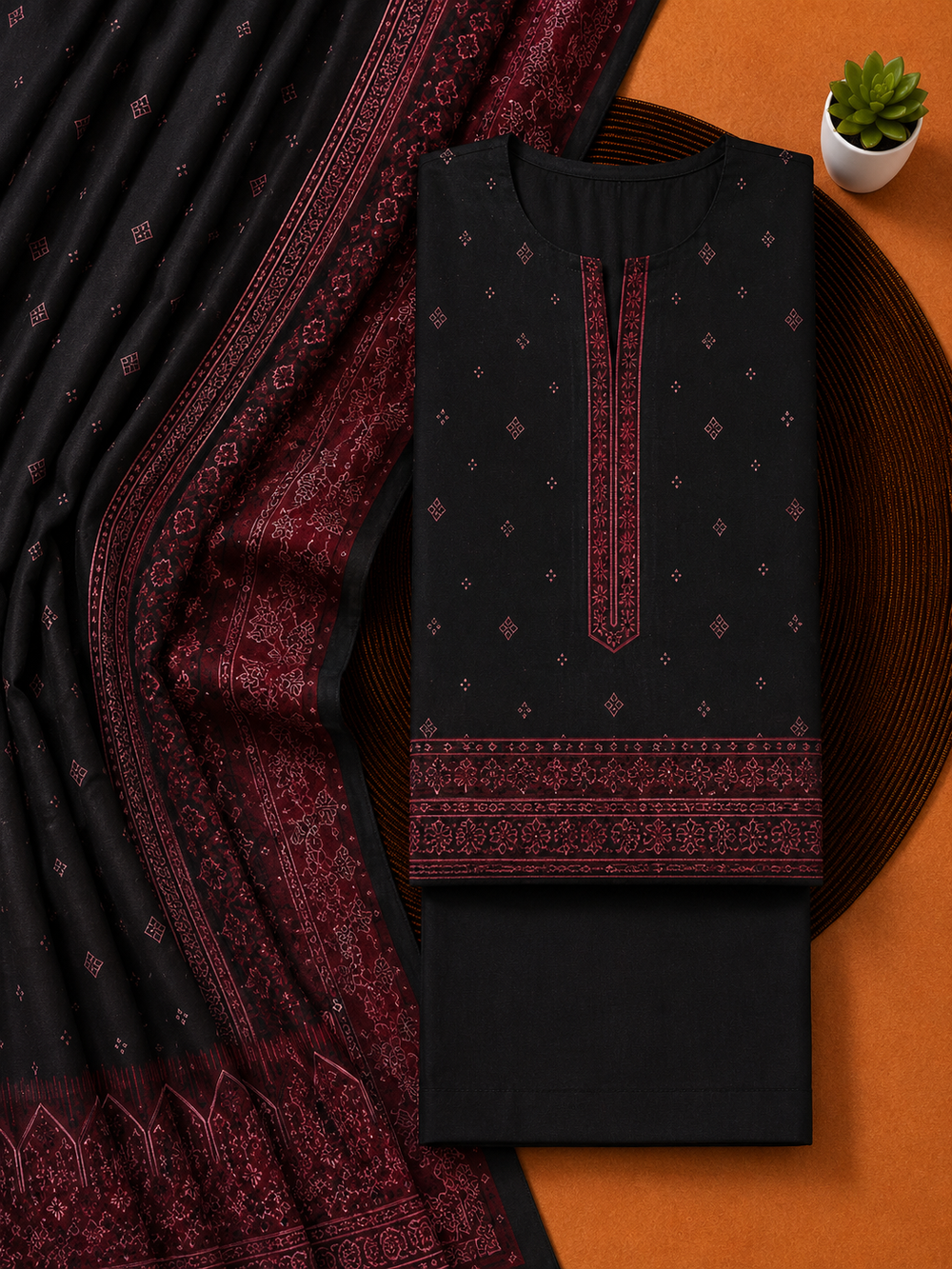 PRINTED 3PCs LAWN SUIT