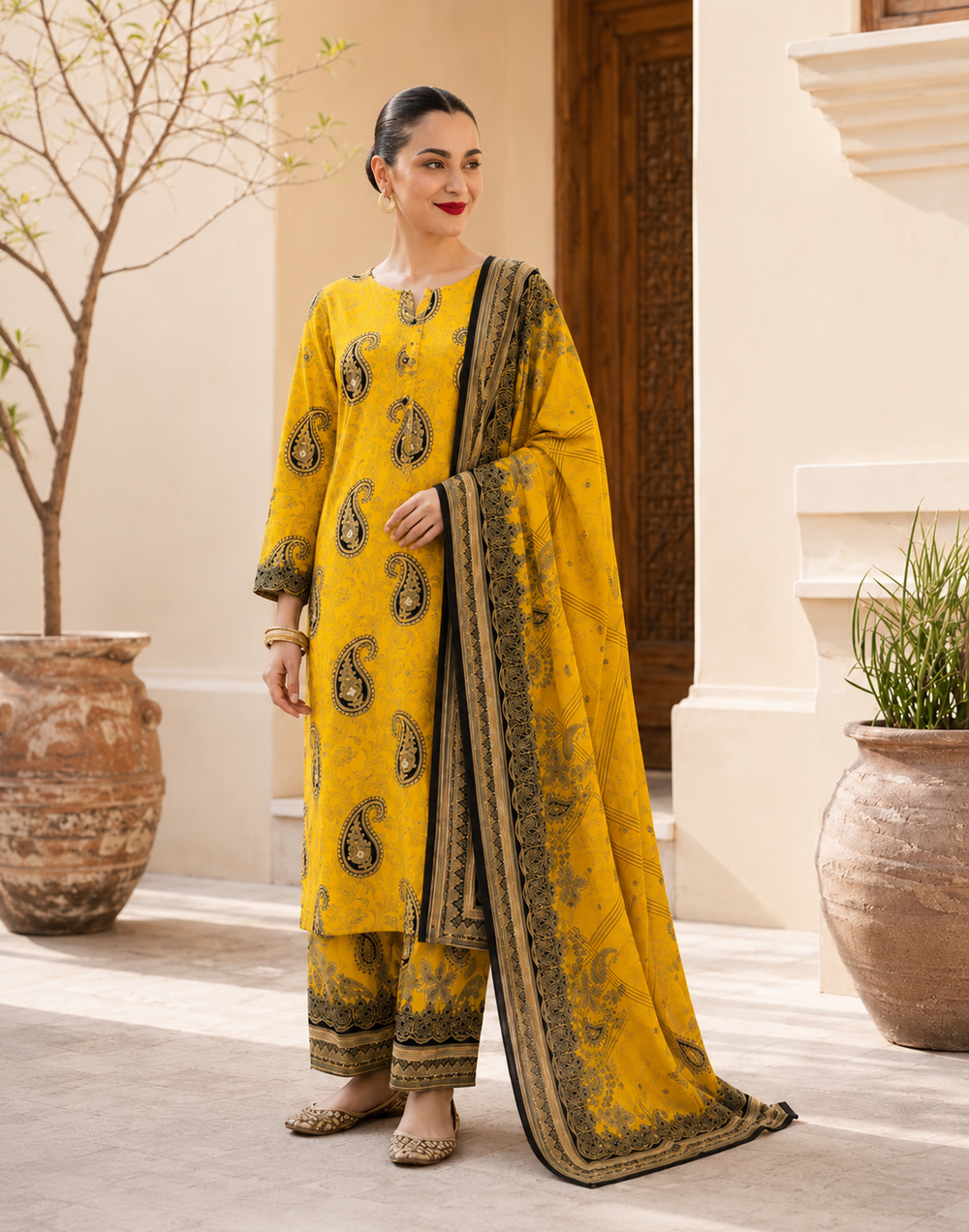 Lawn 3PC Unstitched Suit - BL