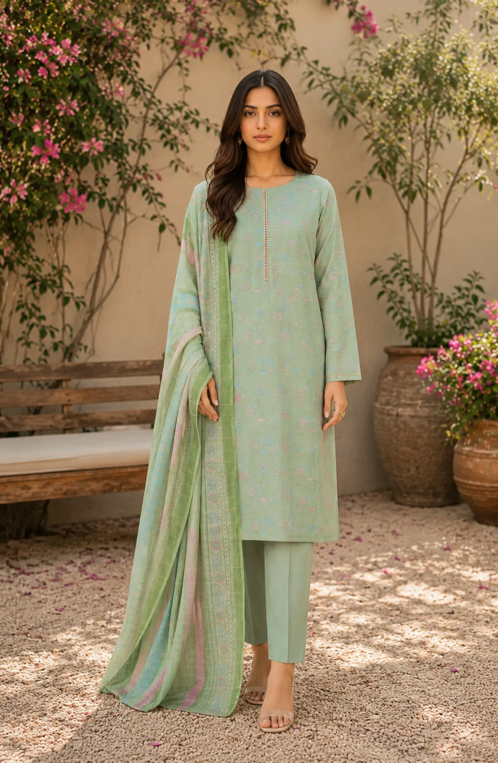 3PCs PRINTED LAWN UNSTITCHED SUIT