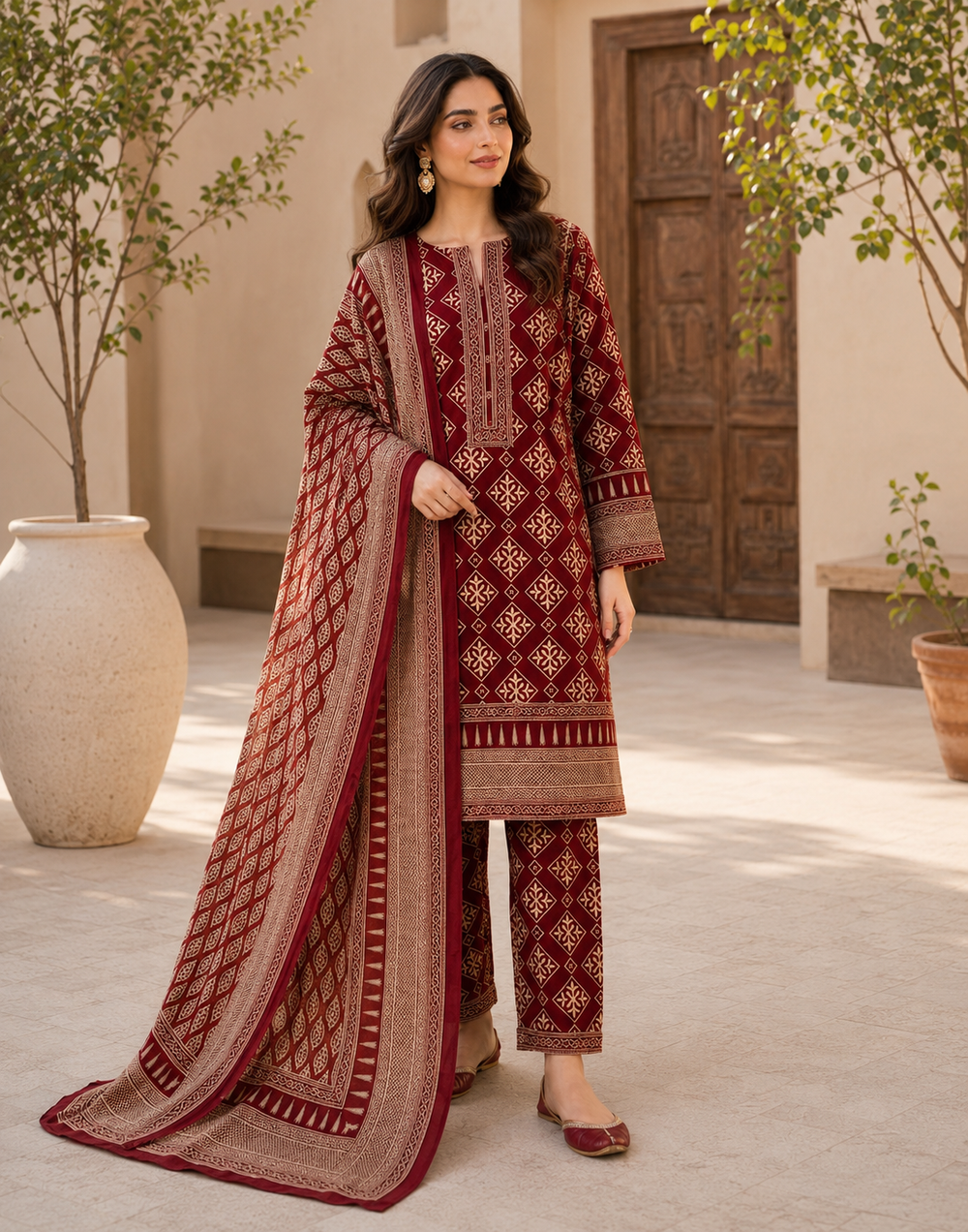 Lawn 3PC Unstitched Suit - BL