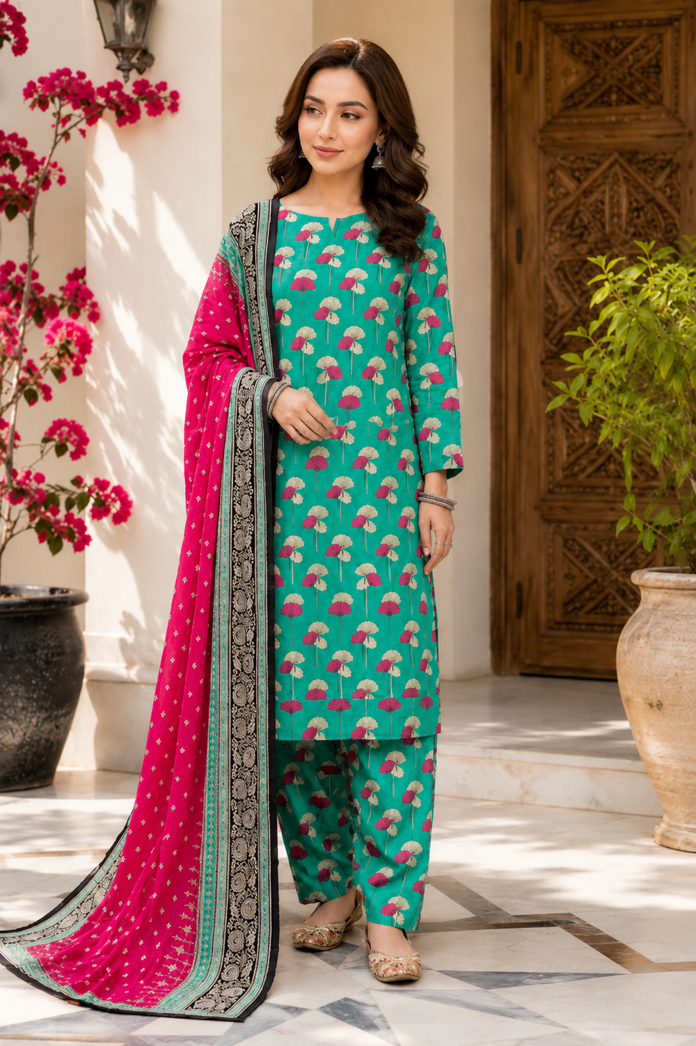 Lawn 3PC Unstitched Suit - BL