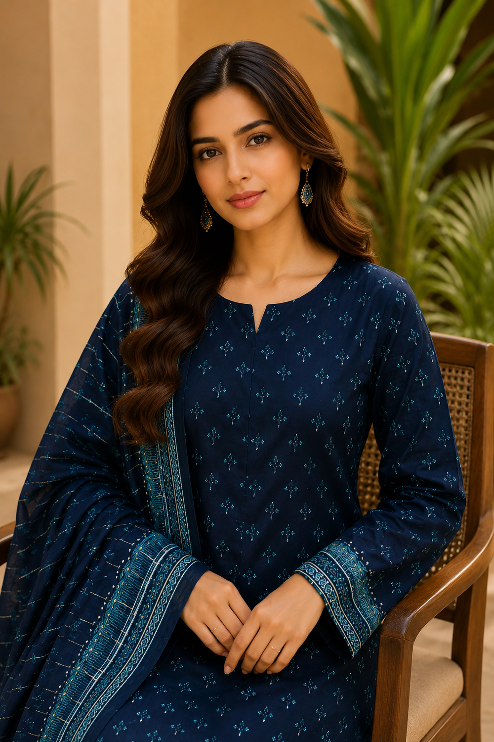 3PCs PRINTED LAWN UNSTITCHED SUIT