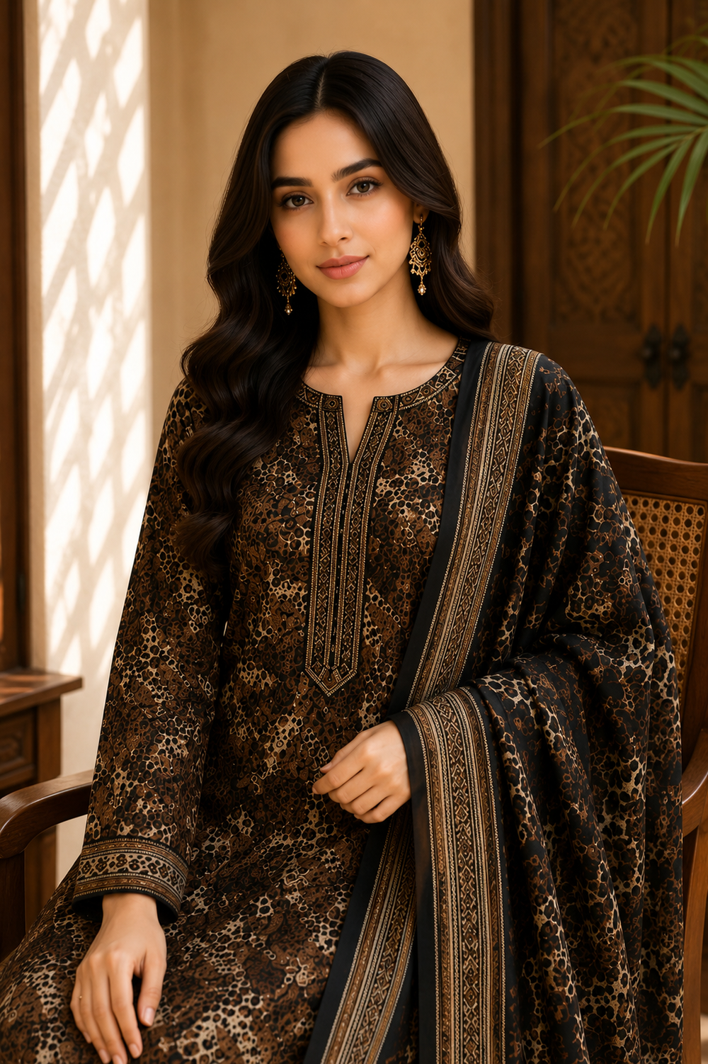 3PCs PRINTED LAWN UNSTITCHED SUIT