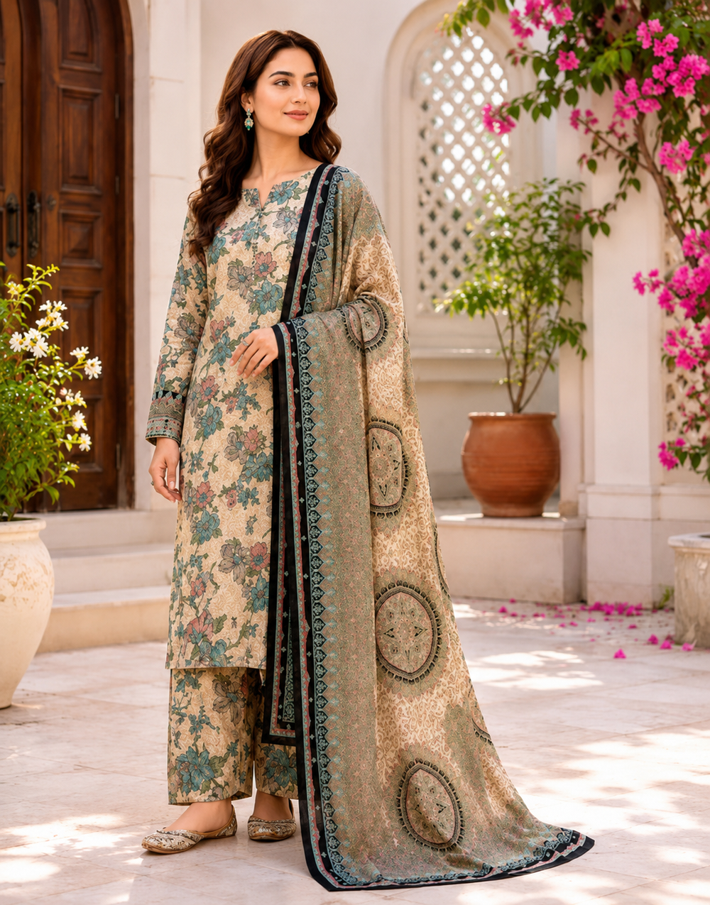 Lawn 3PC Unstitched Suit - BL