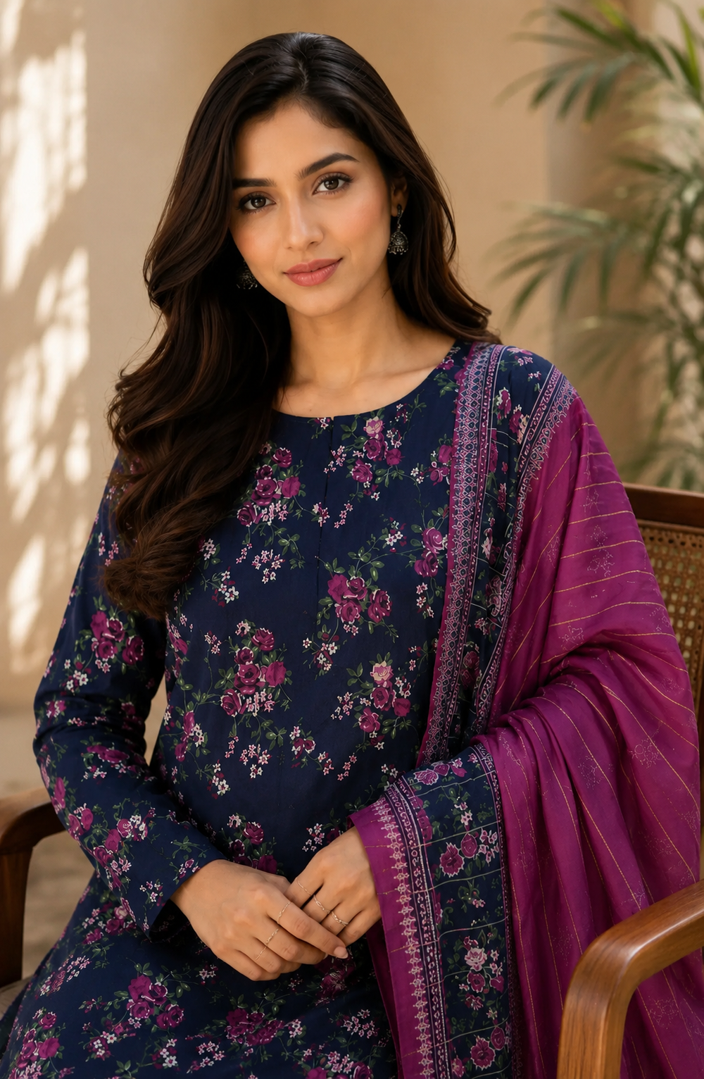 3PCs PRINTED LAWN UNSTITCHED SUIT