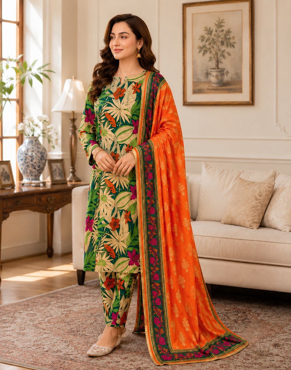 Lawn 3PC Unstitched Suit - BL