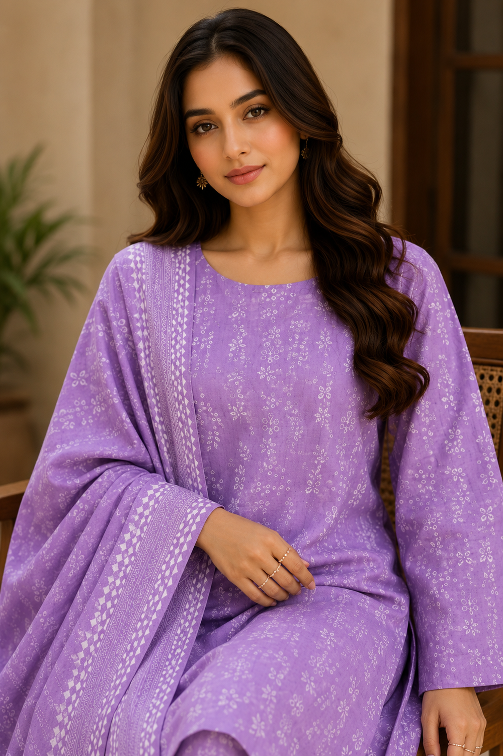 3PCs PRINTED LAWN UNSTITCHED SUIT