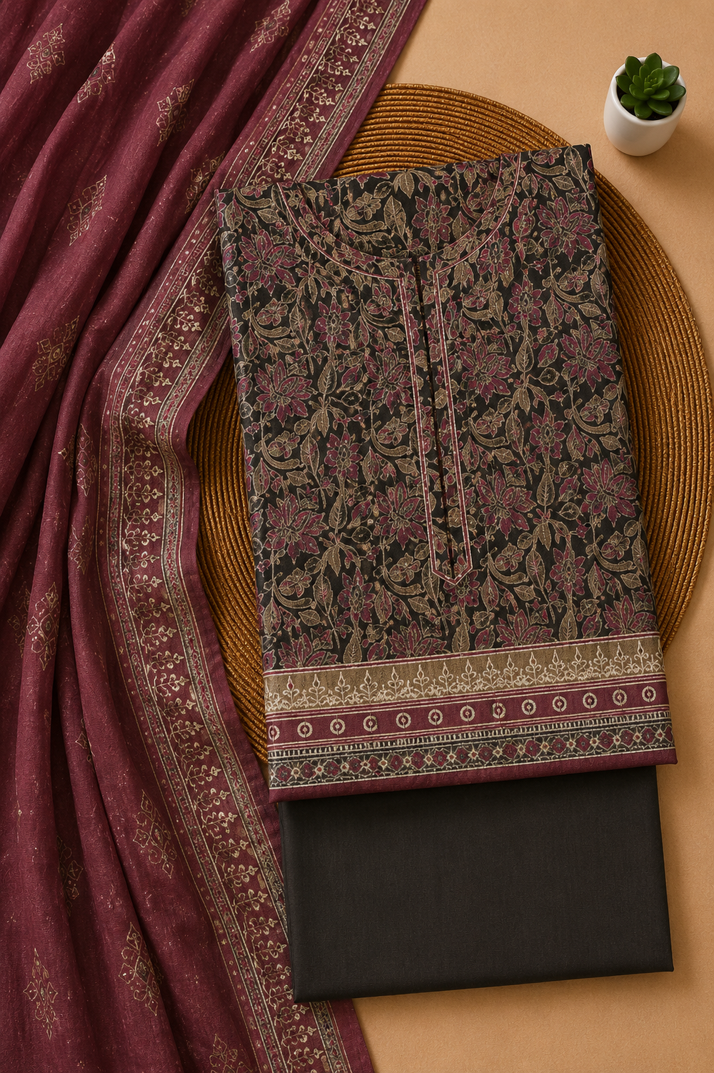 PRINTED 3PCs LAWN SUIT
